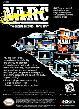 NARC (USA) (Beta) box cover back